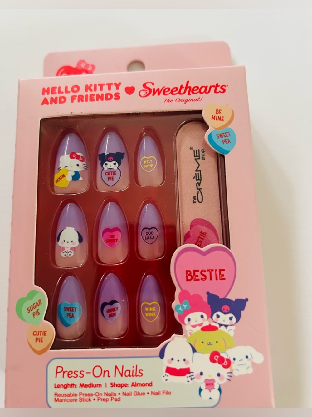 New 24 Hello Kitty and Friends Press-on Nails Medium Length Almond Shape - Picture 7 of 14